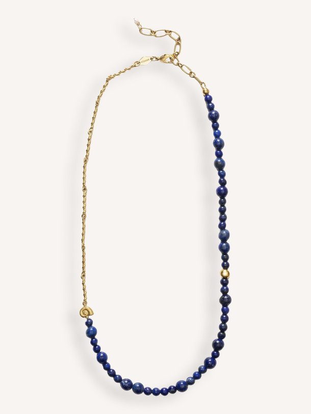 Ontdek de Deep Blue, gold plated necklace with beads van Anni Lu in de kleur blauw bij Orangebag. Voor 21:45 besteld, morgen in huis!