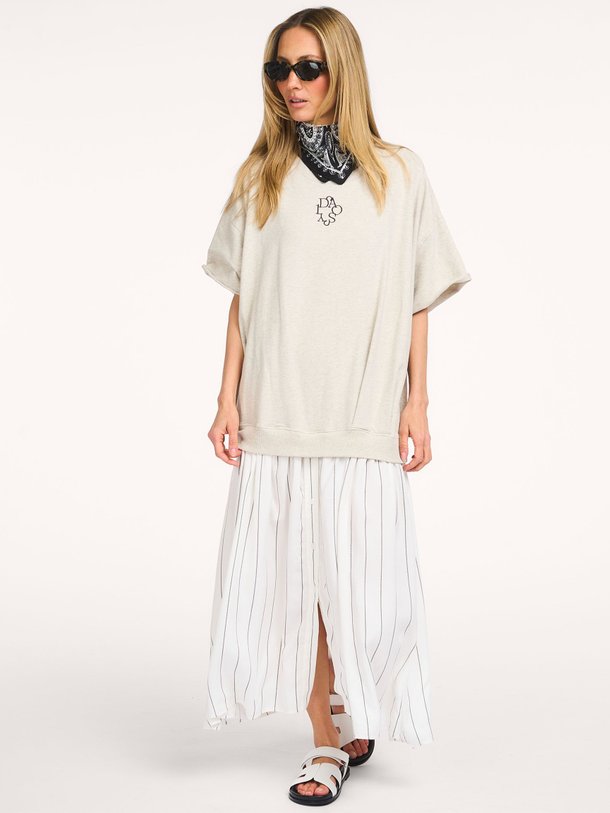 Ontdek de Cotton mix dress with logo van 10Days in de kleur beige bij Orangebag. Voor 21:45 besteld, morgen in huis!