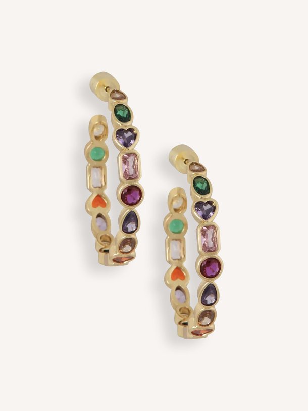 Oorringen strass multicolori (3.5cm)