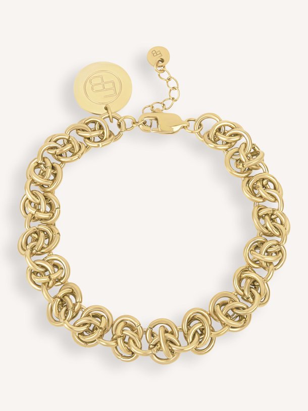 Gouden armband met cirkelvormige schakels
