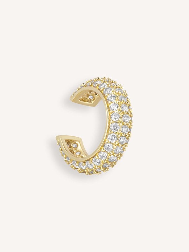 Earcuff strass goud (enkel)