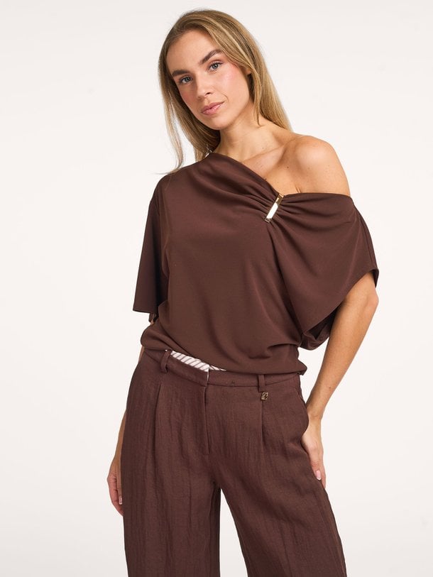 Gou embellished drapey top