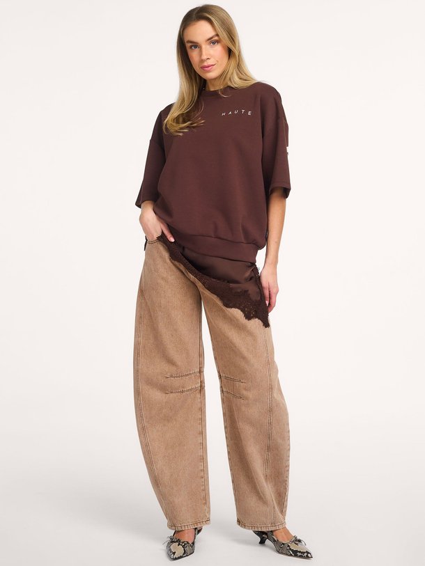 Drew Barrel Panel Tall Jeans Camel