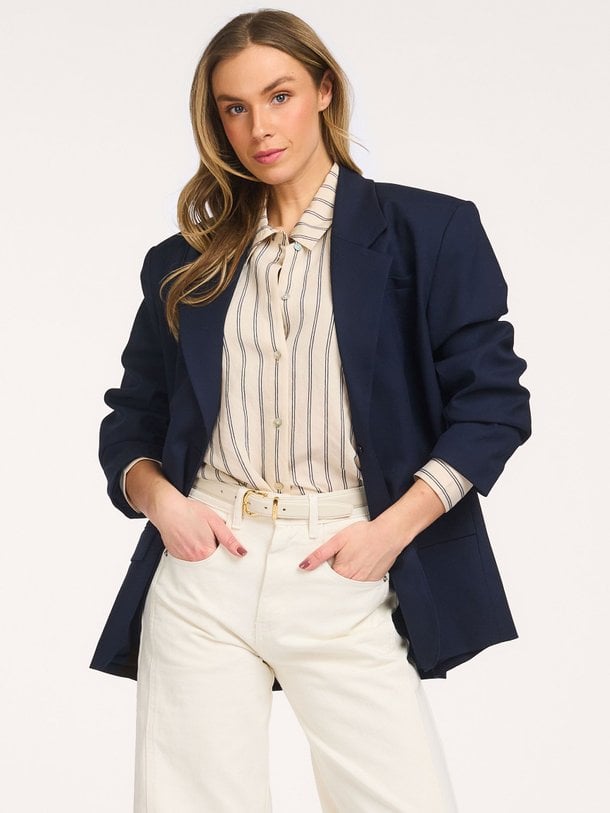 Blouse adjustable Chenille stripe