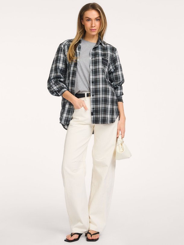 Drew Barrel Panel Tall Jeans White