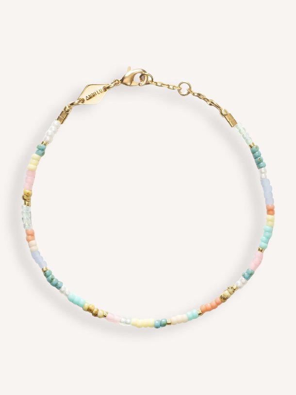 Ontdek de Eldorado, gold plated bracelet with beads van Anni Lu in de kleur lichtroze bij Orangebag. Voor 21:45 besteld, morgen in huis!