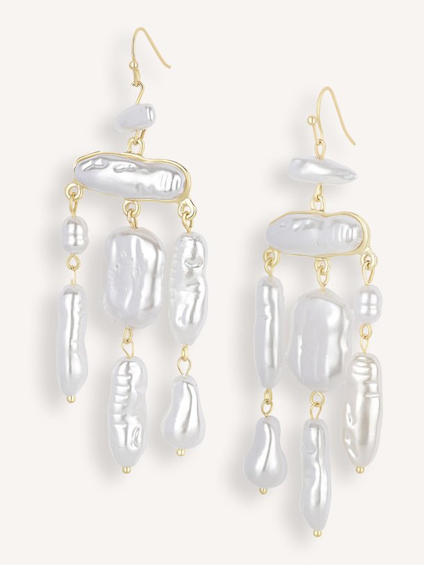 Lange oorbellen met parels (9cm)