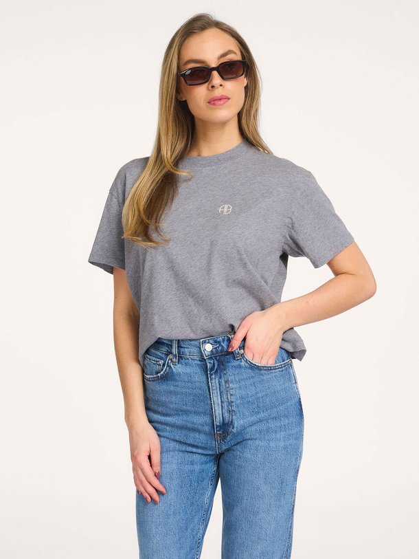 Ontdek de Wagner, cotton melange T-shirt van Anine Bing in de kleur grijs bij Orangebag. Voor 21:45 besteld, morgen in huis!