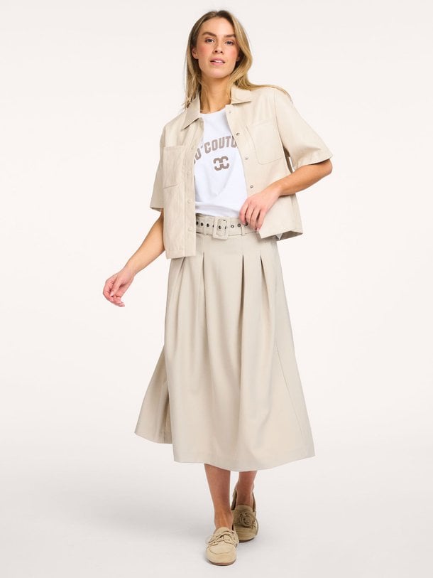 LunaCC Belt Midi Pleat Skirt