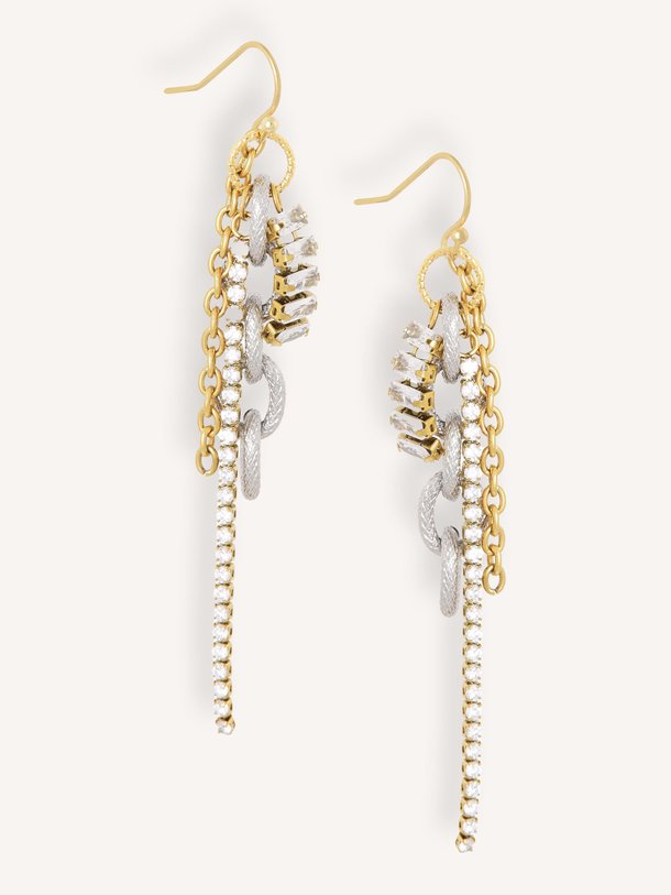 Lange oorbellen bicolor