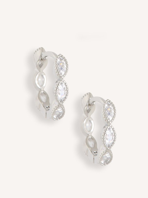 Oorringetjes met steentjes / zilver