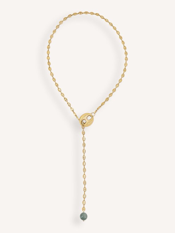 Doorhaalketting ovale opengew schakels/gemstone